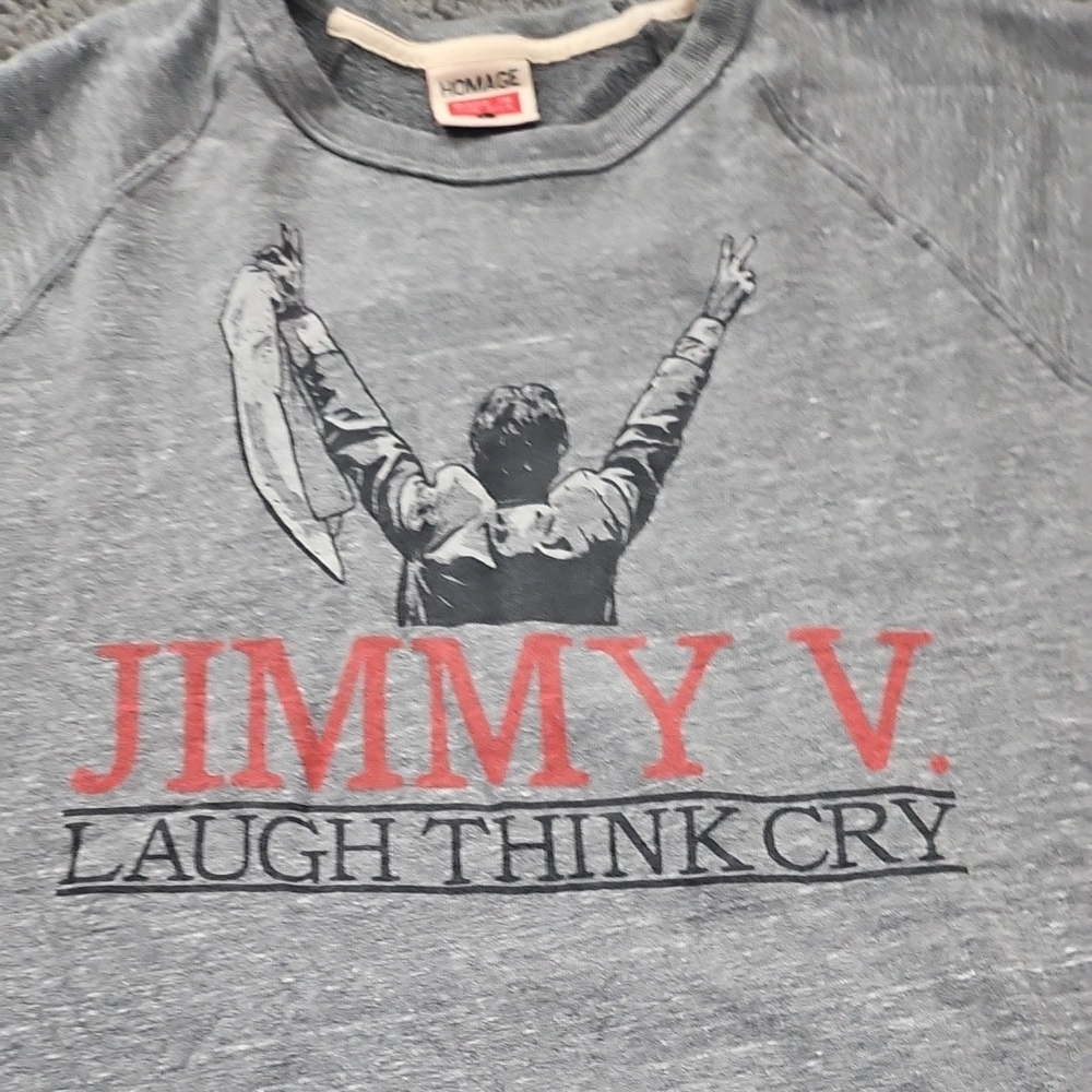 HOMAGE Gray and Red Jimmy V Sweatshirt